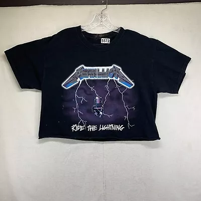 Buy Women’s Metallica Ride The Lightning Cropped T Shirt Large • 10.86£