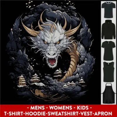 Buy White Japanese Dragon Fantasy Mens Womens Kids Unisex • 10.99£