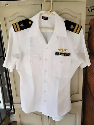 Buy US Navy Pilots Summer White Shirt & Pants Maverick TOP GUN USN  COSTUME Large  • 118.36£