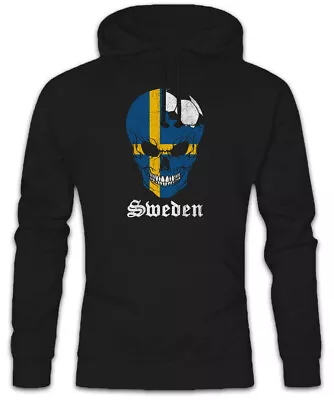 Buy Sweden Football Skull I Hoodie Sweatshirt Swedish Soccer Flag World Championship • 41.99£