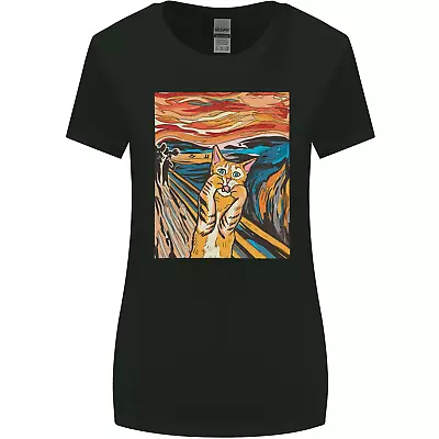 Buy Cat Scream Painting Parody Womens Wider Cut T-Shirt • 9.99£