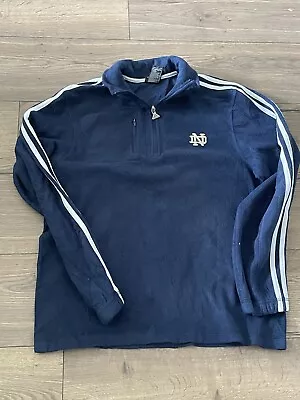 Buy Adidas Notre Dame Blue Pullover  Fleece Jacket Size S Small Fits M To L • 14.99£