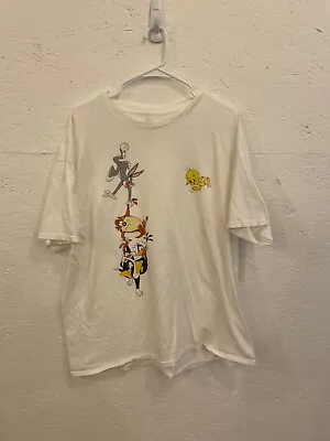 Buy Vintage Looney Tunes Graphic T-Shirt XXL Bugs Taz Tweety Sylvester Daffy Duck • 17£