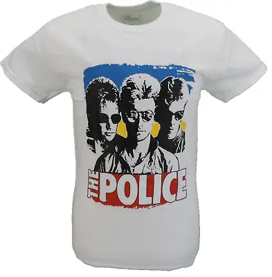 Buy Mens White Official The Police Sunglasses T Shirt • 16.99£