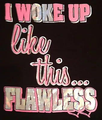 Buy NWT I WOKE UP Like This...FLAWLESS Black T-Shirt Juniors Plus Size 2XL • 14.37£