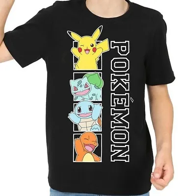 Buy Pokemon Boys Girls Black T-Shirt 100% Cotton Kids Tshirt • 9.99£