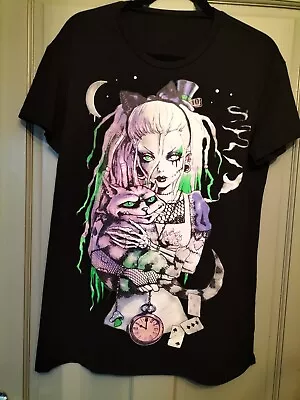 Buy Zombie/ Horror Alice In Wonderland Black T Shirt Goth Size M • 8£
