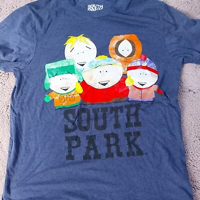 Buy Primark Navy Blue South Park Characters Faded Tshirt Size L • 1.49£