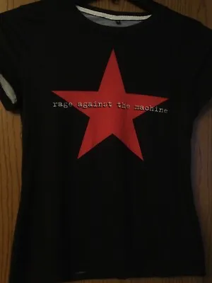 Buy Rage Against The Machine -Red Star Design On Black Shirt -Ladies - M -Poly Blend • 42.63£