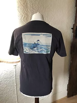 Buy Uniqlo T Shirt Museum Of Fine Arts Boston Size M Medium Blue Grey Hokusai Wave • 9£