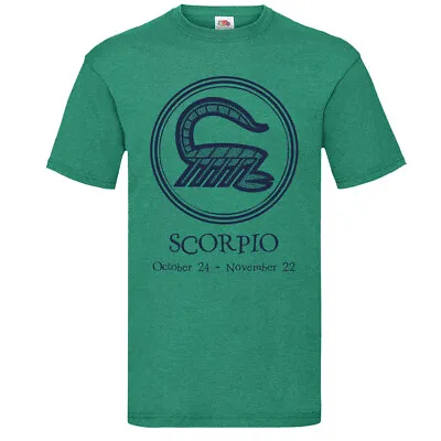 Buy Mens Scorpio Zodiac Sign Astrology Short SleeveTaped Neck T-Shirt Birthday Gift • 12.59£