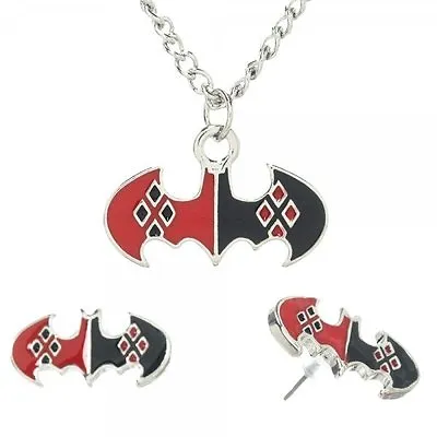 Buy DC Comics Batman Harley Quinn Logo Necklace And Earring Set, NEW UNUSED • 15.83£