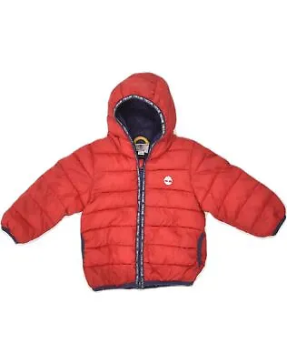 Buy TIMBERLAND Baby Boys Hooded Padded Jacket 12-18 Months Red Polyamide AD09 • 19.07£
