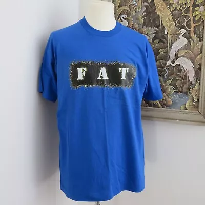 Buy Dr Martens Retro Vintage Blue T Shirt 'Fat' Print Size L • 35£