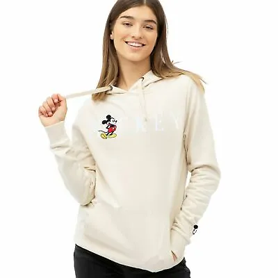 Buy Official Disney Ladies Mickey Mouse Multi Title Embroidered Hoodie White S - XL • 24.99£