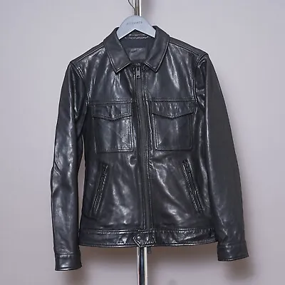 Buy ALL SAINTS REVELRY Leather Jacket SMALL Mens Black Biker Bomber Celebrity S • 239.99£