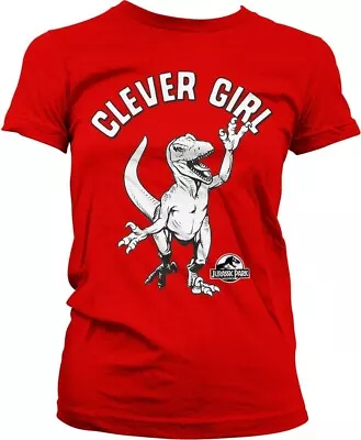 Buy Jurassic Park Clever Girl Girly Tee Damen T-Shirt Red • 24.03£