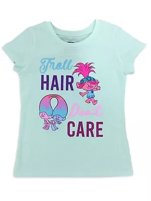 Buy Trolls Girls  Hair Don't Care  Girls Mint Short Sleeve T-shirt - NWT • 8.83£