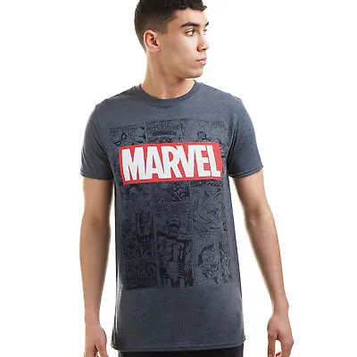 Buy Official Marvel Mens Mono Logo Comic T-shirt Grey S-2XL • 13.99£