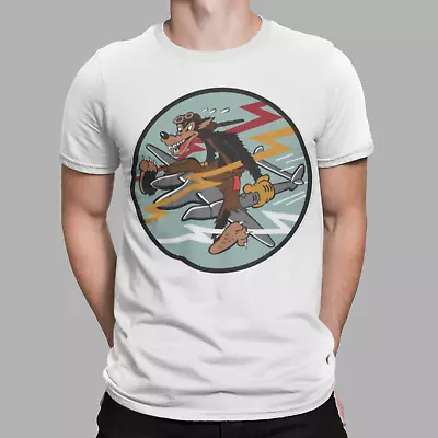 Buy World War 2 T-Shirt Art Fighter Black Bird Fighter Jet Bomber Tee Retro USA UK 3 • 6.99£