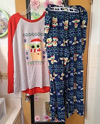 Buy Womens Baby Yoda Grogu Mandalorian Christmas Holiday Pajamas Sleepwear Set 2X • 23.16£