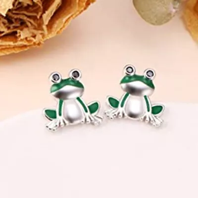 Buy Cute Frog Girls Gifts 925 Silver Stud Earrings Anniversary Party Jewelry A Pair • 3.80£