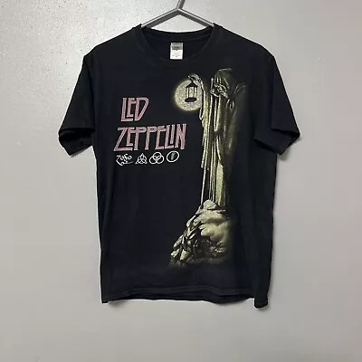 Buy Led Zeppelin T Shirt Black ZOSO Hermit Lantern Size Medium • 22£