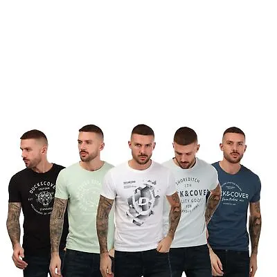 Buy Men's T-Shirts Duck And Cover Ventwell 5 Pack Regular Fit Cotton In Multicolour • 32.99£