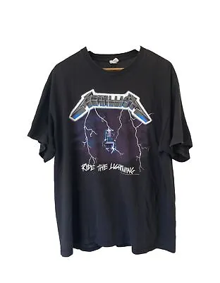 Buy Vintage Metallica Ride The Lightning Band Tour T Shirt  Men’s Size XL  • 75.64£