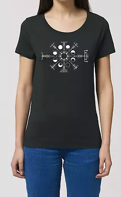 Buy Ladies T-Shirt MOON PHASES II Space Science Astrology Womens Premium Gift • 8.95£