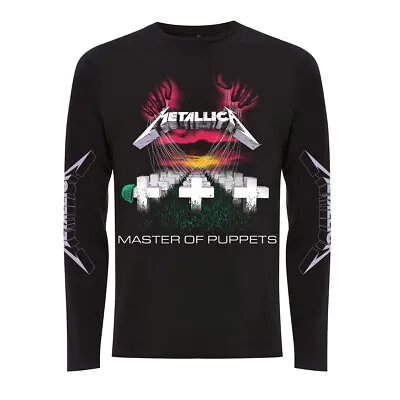 Buy Metallica Master Of Puppets Tracks Black Long Sleeve Shirt NEW OFFICIAL • 28.39£
