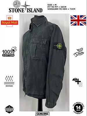 Buy Mens Black Stone Island Overshirt Jacket Coat Thick Cotton Formal Casual Plain M • 144.99£