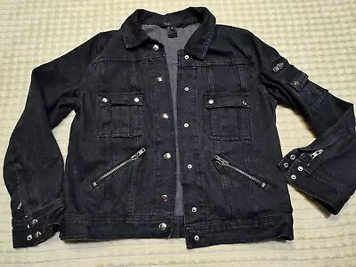 Buy Marc Jacobs Women Washed Black Denim Jacket Zippers, Pockets SMALL AWESOME!!!!  • 31.25£