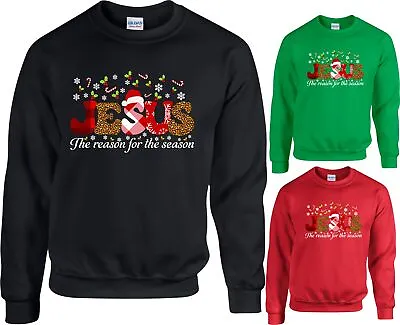 Buy Jesus Is The Reason Of The Season Jumper Merry Christmas Religious Festive Gifts • 17.99£