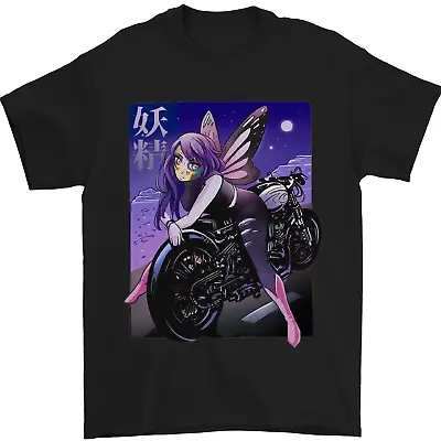 Buy Anime Fairy Biker Japan Motorbike Motorcycle Mens T-Shirt 100% Cotton • 10.48£