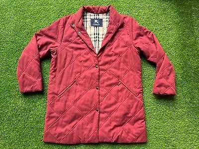 Buy Burberry Nova Check Lined Coat Red Woman’s Size 14 Uk Jacket • 17.25£