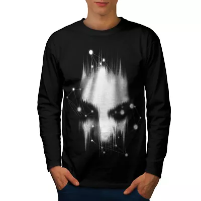 Buy Wellcoda Abstract Face Fantasy Mens Long Sleeve T-shirt, Art Graphic Design • 24.99£