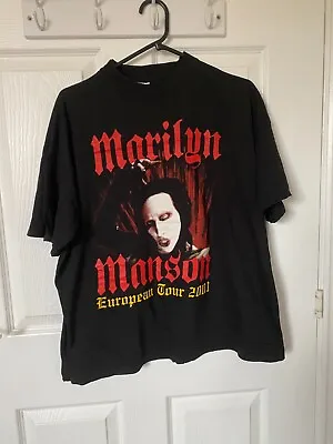 Buy Vintage Min Cotton Marilyn Manson Holywood European Tour Black T-Shirt XL • 399.99£