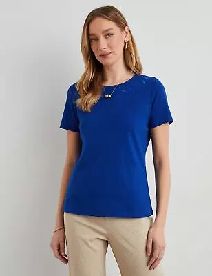 Buy Womens Summer Tops - Blue Tshirt / Tee - Cotton - Smart Casual Clothing | NONI B • 11.75£