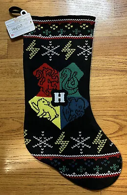 Buy Harry Potter Hogwarts Crest Knit Christmas 18  Stocking Ugly Sweater By Ruz NWT • 11.53£