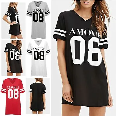 Buy Ladies Womens V Neck Baseball Varsity Amour 08 Sporty Stripes Tee T Shirt Top • 6.39£
