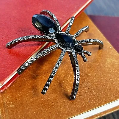 Buy Vintage-Style Spider Brooch Pin Black  Goth Jewellery Halloween Gothic Gift • 12£