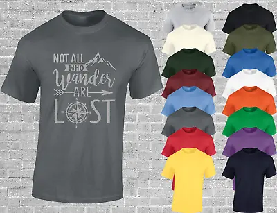 Buy Not All Who Wander Are Lost Mens T Shirt Walking Camper Van Hiker Gift Idea Top • 7.99£