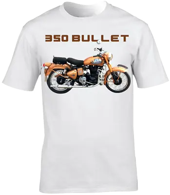 Buy Motorcycle T-Shirt 350 Bullet Motorbike Biker Short Sleeve Crew Neck • 16.99£