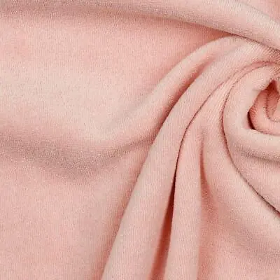 Buy Stretch Cotton Terry Towelling Fabric Material - DUSTY PINK • 179.99£