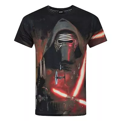 Buy Star Wars Mens Force Awakens Kylo Ren Lightsabre Sublimation T-Shirt NS4059 • 17.23£