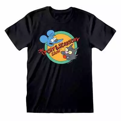 Buy Simpsons - Itchy And Scratchy Unisex Black T-Shirt Large - Large - U - K777z • 13.09£