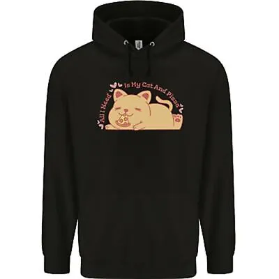 Buy Cat And Pizza Funny Antisocial Mens 80% Cotton Hoodie • 24.99£
