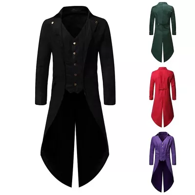 Buy Vintage Steampunk Retro Victorian Punk Tailcoat Party Costume Clothes For Men • 30.38£