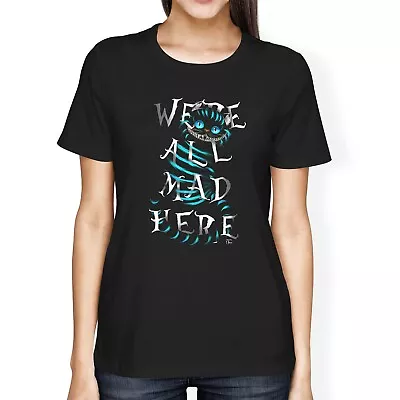 Buy 1Tee Womens Loose Fit We're All Mad Here Cat T-Shirt • 7.99£